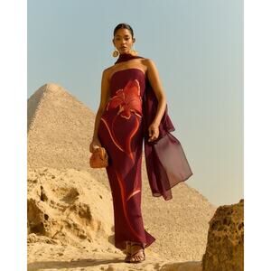 Lady Pipa Salma Lirio Dress Burgundy - M